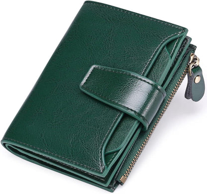 Compact RFID Blocking Zipper Wallet Slim Multifunction Card Holder Coin Purse Small Travel Wallet