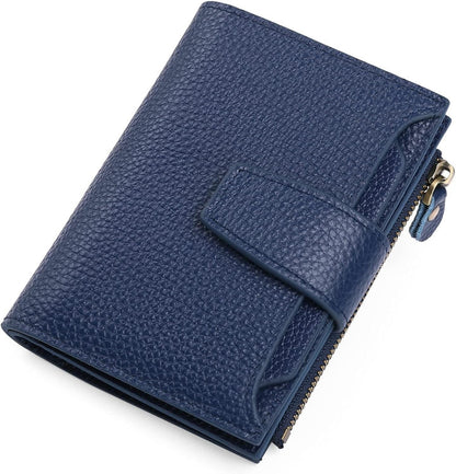 Compact RFID Blocking Zipper Wallet Slim Multifunction Card Holder Coin Purse Small Travel Wallet