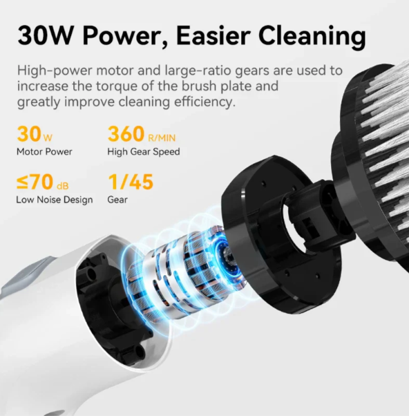 Cordless Electric Cleaning Brush Powerful Scrubber Tool With Seven Attachments