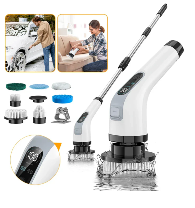 Cordless Electric Cleaning Brush Powerful Scrubber Tool With Seven Attachments