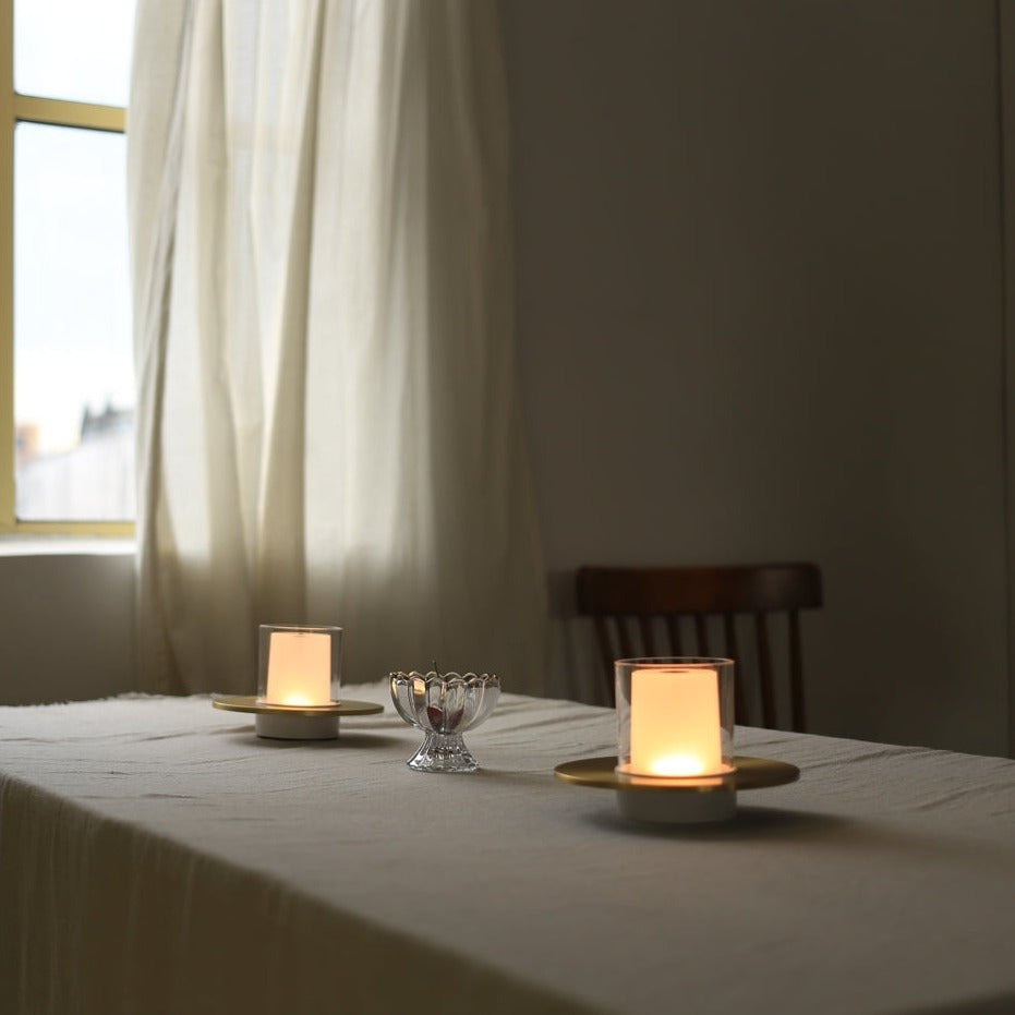 Cordless LED Candle Lamp Adjustable Brightness Table Lamp for Indoor Outdoor Ambient Lighting
