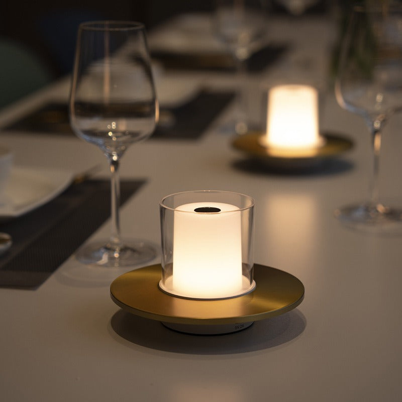 Cordless LED Candle Lamp Adjustable Brightness Table Lamp for Indoor Outdoor Ambient Lighting