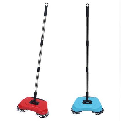 Cordless Manual Floor Sweeper Mechanical Carpet Hardwood Cleaner