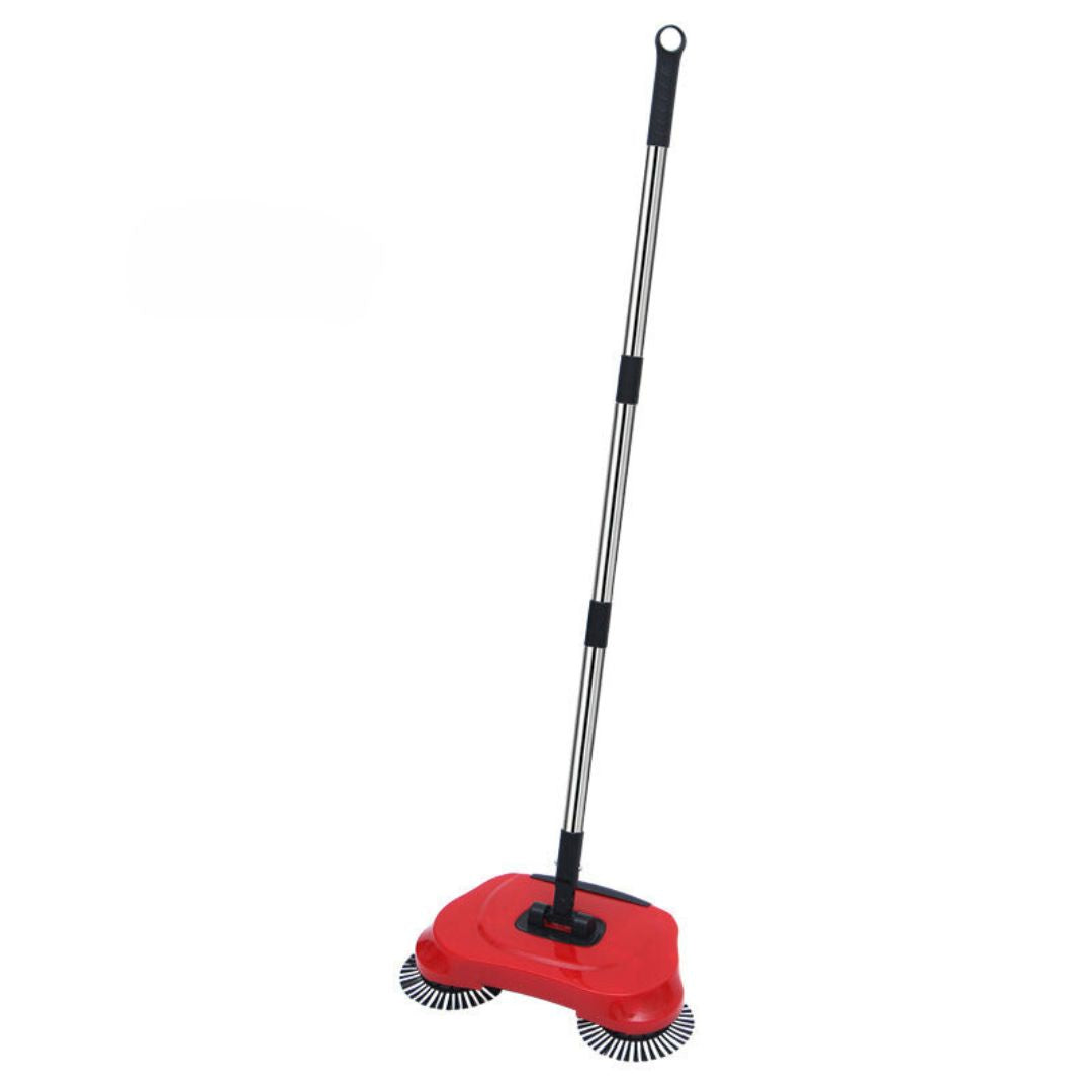 Cordless Manual Floor Sweeper Mechanical Carpet Hardwood Cleaner