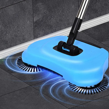 Cordless Manual Floor Sweeper Mechanical Carpet Hardwood Cleaner