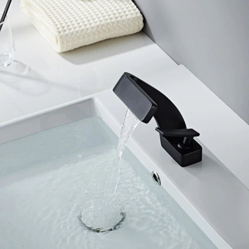 Curved Bathroom Sink Faucet Single Handle Modern Basin Mixer Tap