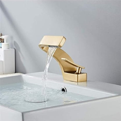 Curved Bathroom Sink Faucet Single Handle Modern Basin Mixer Tap