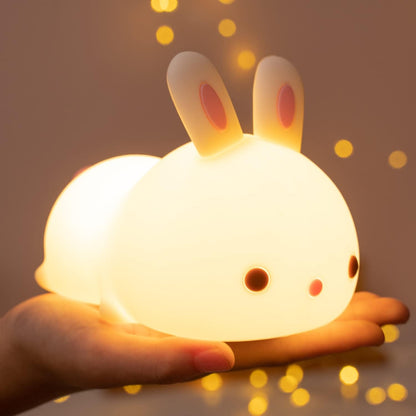 Cute Bunny Night Light for Kids Color Changing LED Touch Lamp Rechargeable