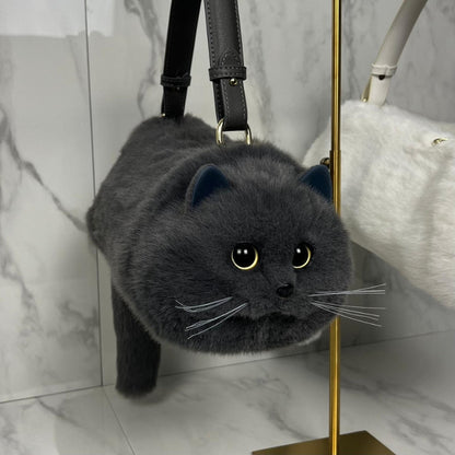 Cute Cat Handbag Large Capacity Zipper Shoulder Bag Casual Fashion Tote