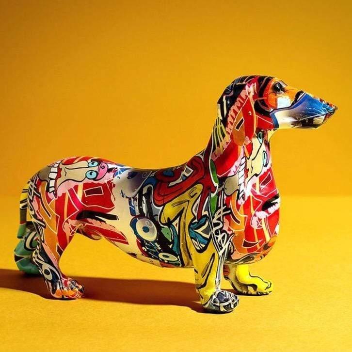 Dachshund Dog Sculpture Decorative Dog Statue Artistic Home Decor Ornament