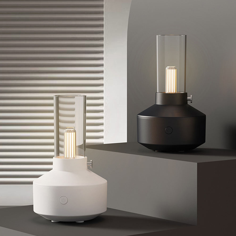 Decorative Air Humidifier with Candle Light Ambient Aroma Diffuser LED Mist Humidifier
