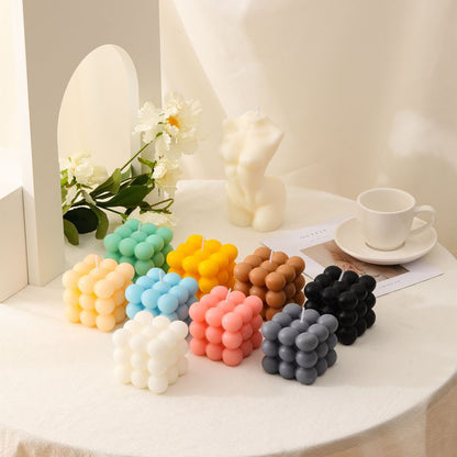 Decorative Bubble Cube Candle Soy Wax Aromatherapy Home Decor Gift