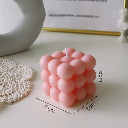 Decorative Bubble Cube Candle Soy Wax Aromatherapy Home Decor Gift