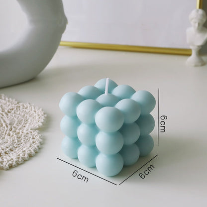 Decorative Bubble Cube Candle Soy Wax Aromatherapy Home Decor Gift