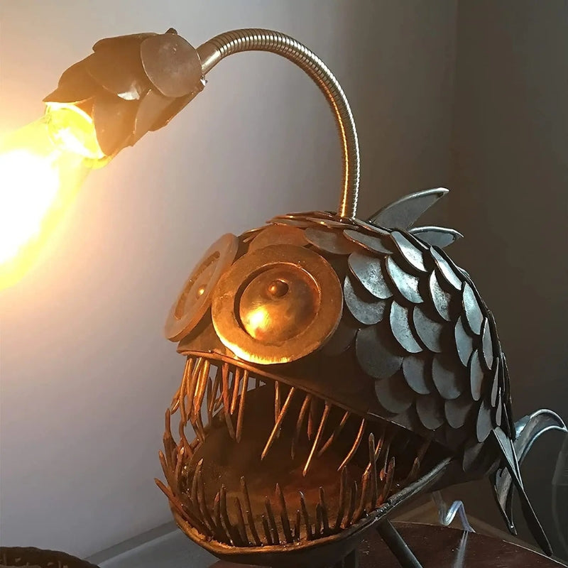 Decorative Fish Table Lamp Flexible Head Desk Lamp Retro Artistic Ambient Lighting