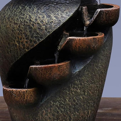 Decorative Indoor Waterfall Fountain Bonsai Style Tabletop Water Feature Zen Relaxation Home Decor