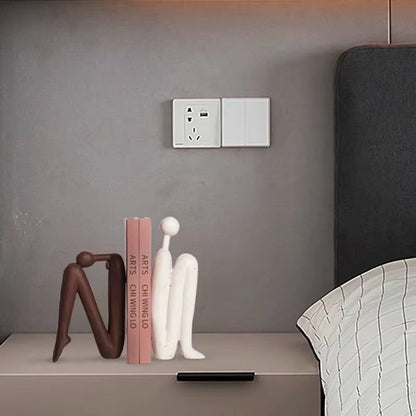 Decorative Sculptural Bookends for Shelves Desks Modern Playful Book Holders
