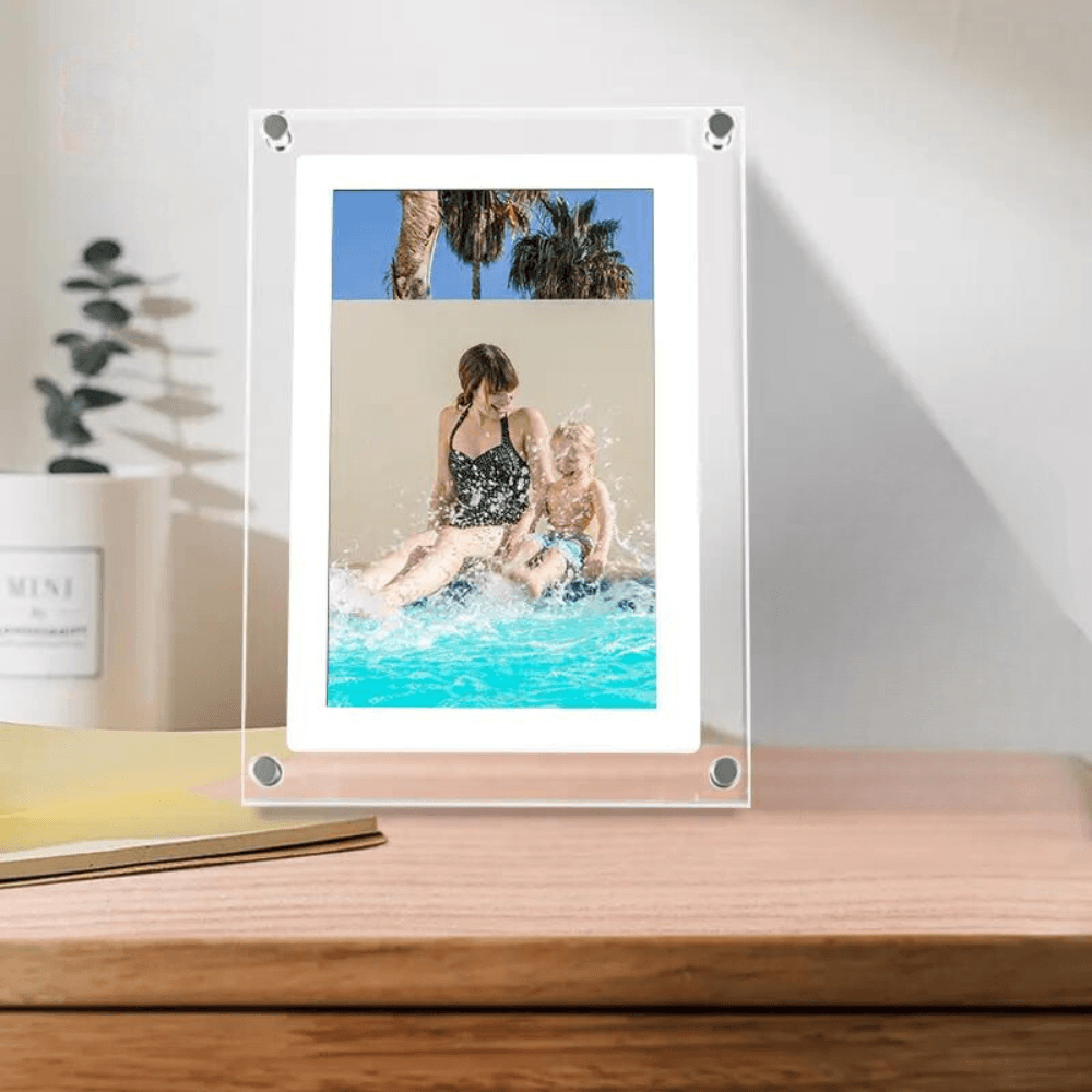 Digital Photo Frame for Photos and Videos with Easy File Upload