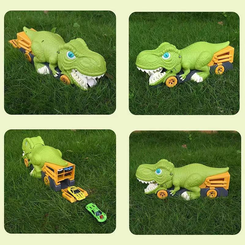 Dinosaur Truck Swallowing Car Toy Push Go Action Car Transporter Playset