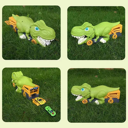 Dinosaur Truck Swallowing Car Toy Push Go Action Car Transporter Playset