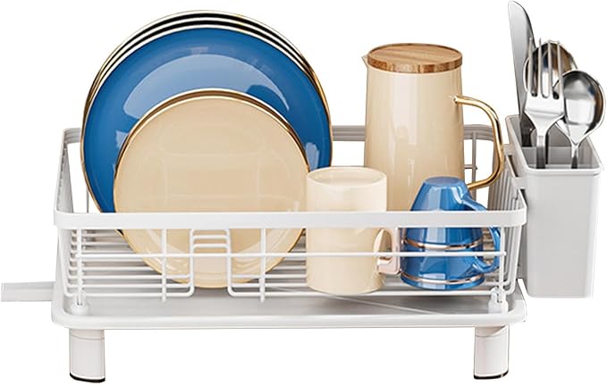 Dish Drying Rack Drainage System Kitchen Countertop Organizer
