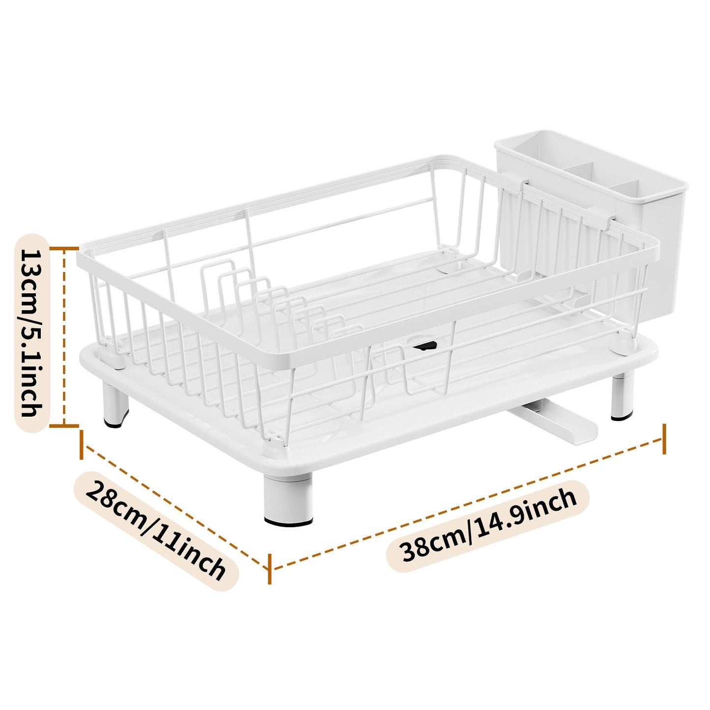 Dish Drying Rack Drainage System Kitchen Countertop Organizer