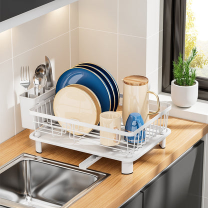 Dish Drying Rack Drainage System Kitchen Countertop Organizer