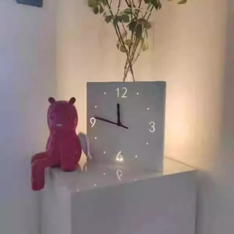 Double Sided Square Wall Clock Modern Decorative Indoor Outdoor