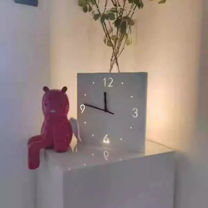 Double Sided Square Wall Clock Modern Decorative Indoor Outdoor