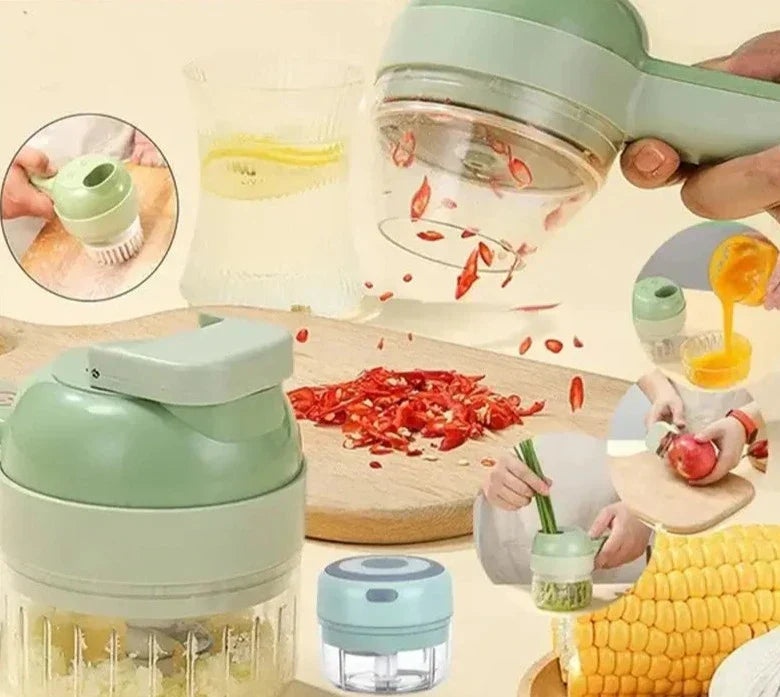 Electric 4 in 1 Vegetable Chopper and Slicer Food Preparation Machine