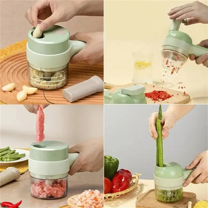 Electric 4 in 1 Vegetable Chopper and Slicer Food Preparation Machine