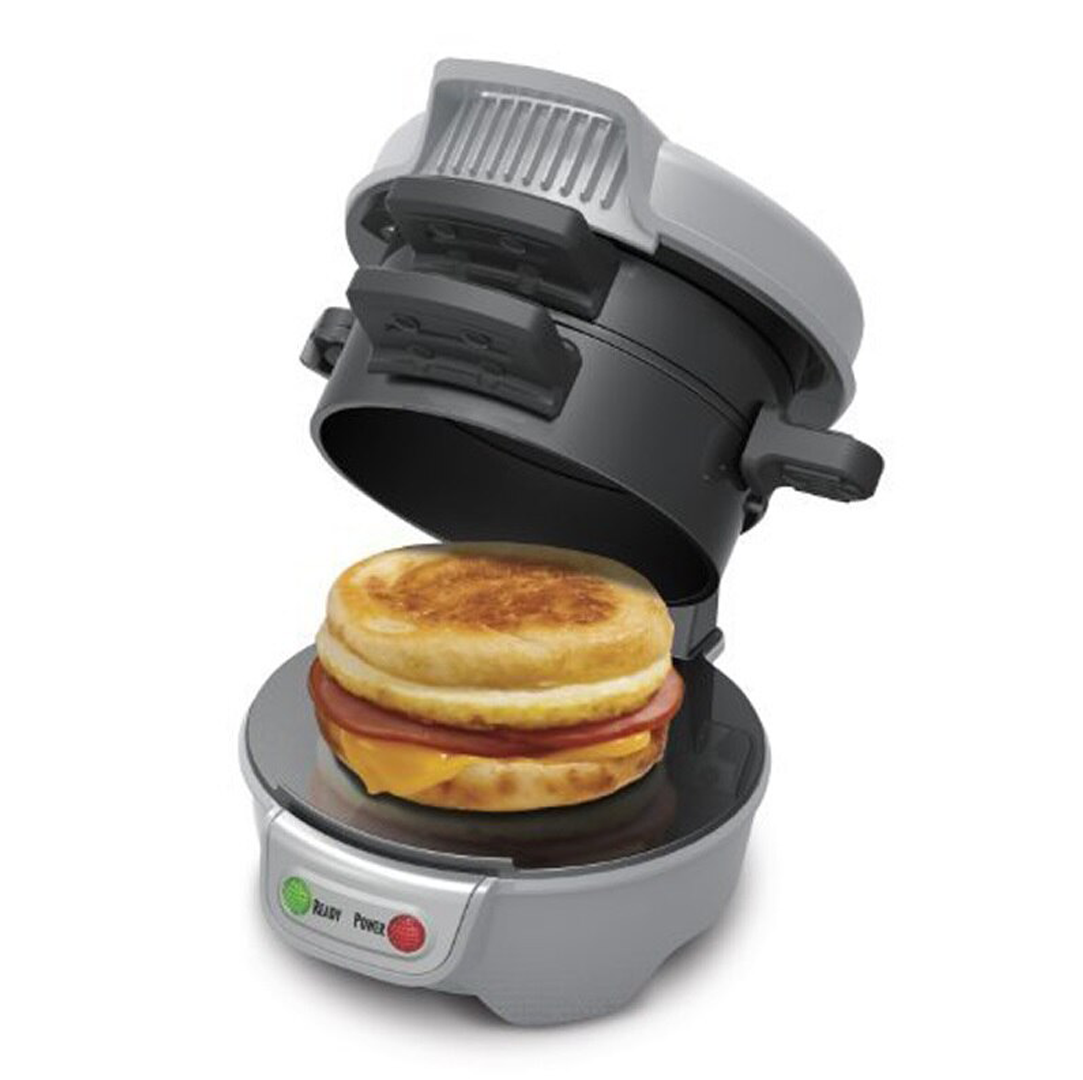 Electric Breakfast Sandwich Maker with Single and Double Cooking Plates
