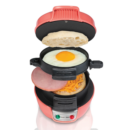 Electric Breakfast Sandwich Maker with Single and Double Cooking Plates