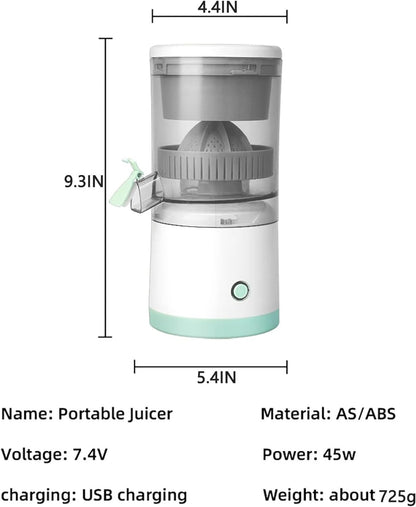 Electric Citrus Juicer Portable Cordless Juicer for Fresh Orange & Lemon Juice