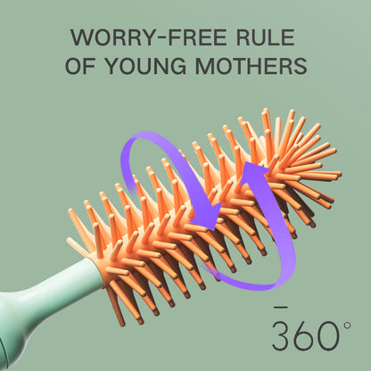 Electric Silicone Bottle Brush 360° Rotating Baby Bottle & Pacifier Cleaning Brush Rechargeable with Lithium Battery