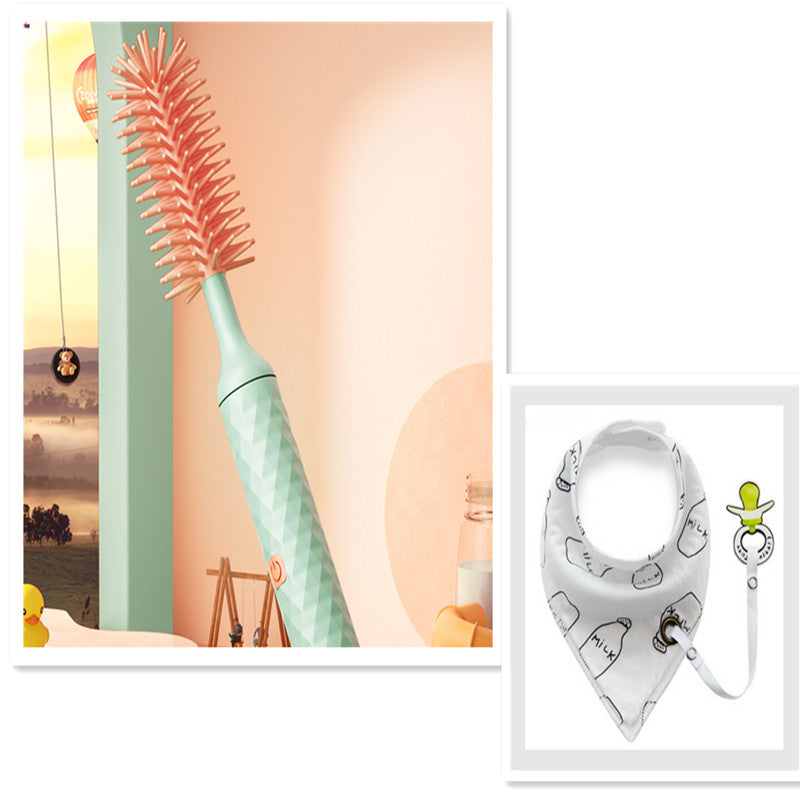 Electric Silicone Bottle Brush 360° Rotating Baby Bottle & Pacifier Cleaning Brush Rechargeable with Lithium Battery