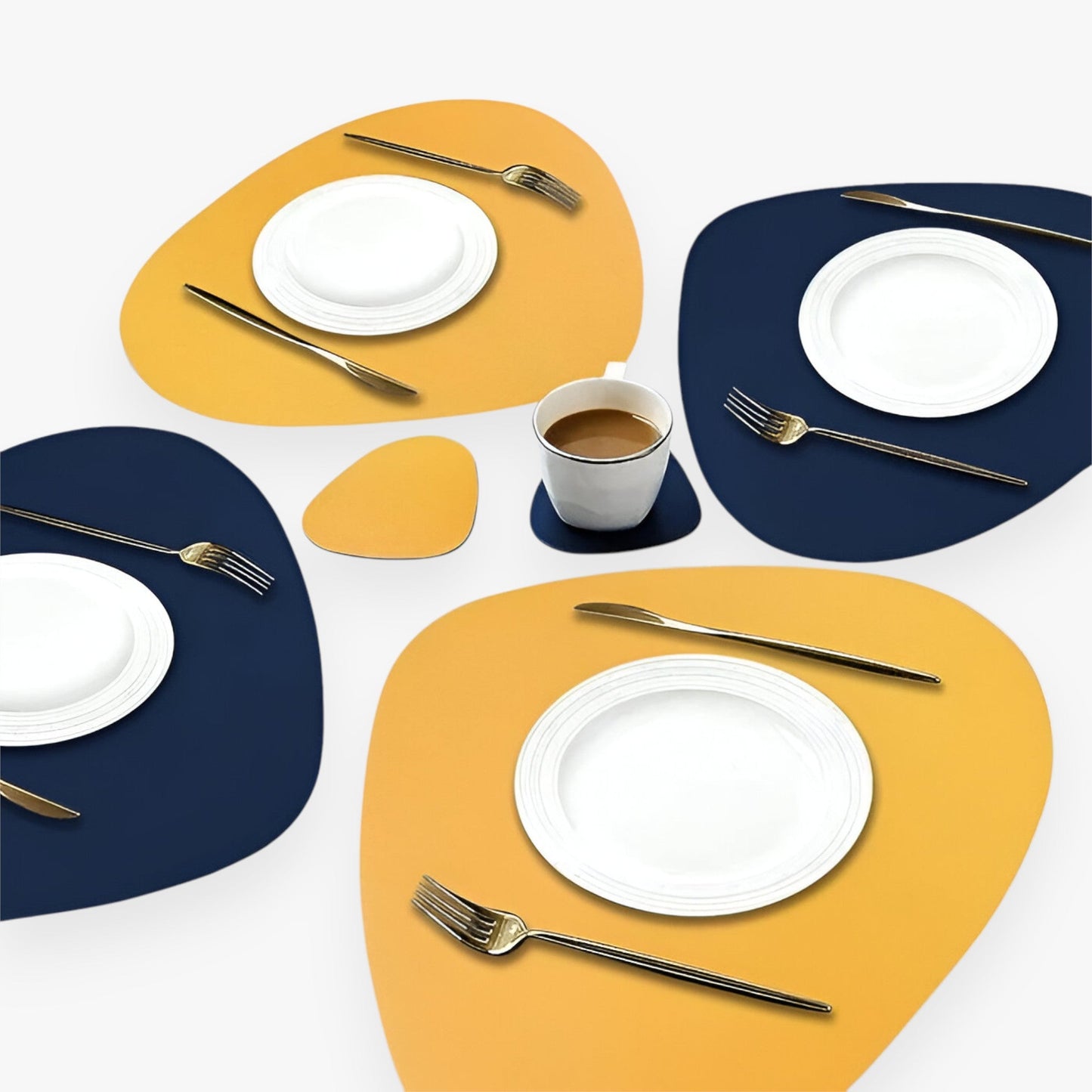 Elegant Durable Reversible Placemats Heat Resistant Non Slip Dining Table Mats