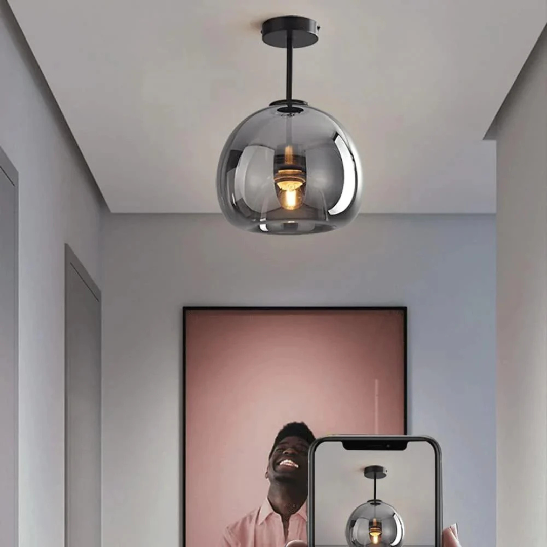 Elegant Glass Ceiling Light with Luxury Finish – Ø25 cm