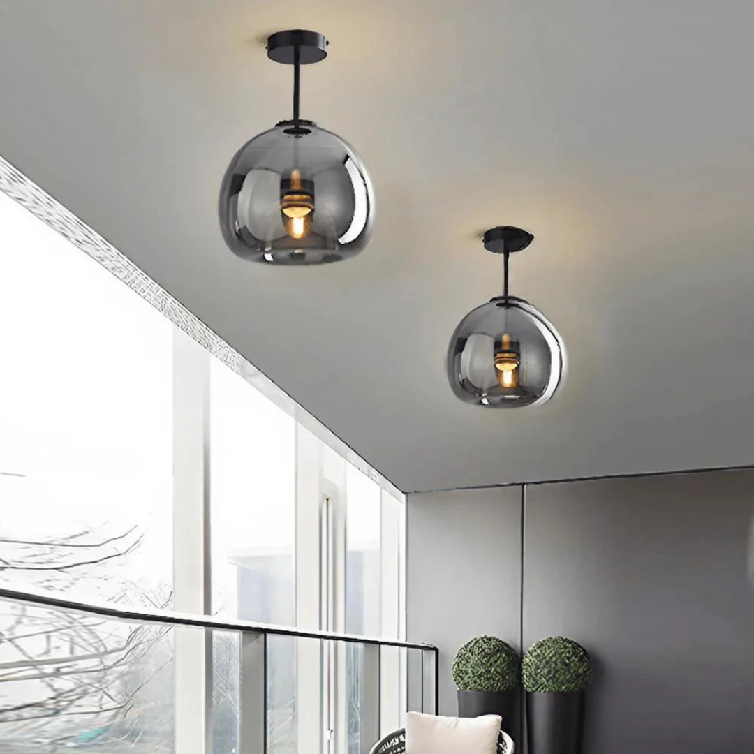 Elegant Glass Ceiling Light with Luxury Finish – Ø25 cm