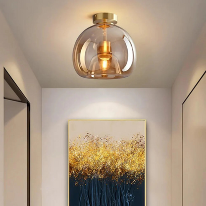 Elegant Glass Ceiling Light with Luxury Finish – Ø25 cm