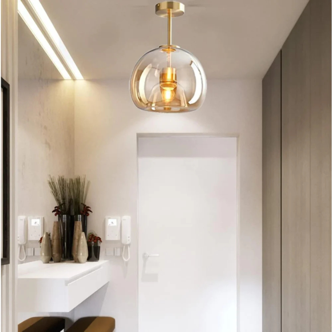 Elegant Glass Ceiling Light with Luxury Finish – Ø25 cm