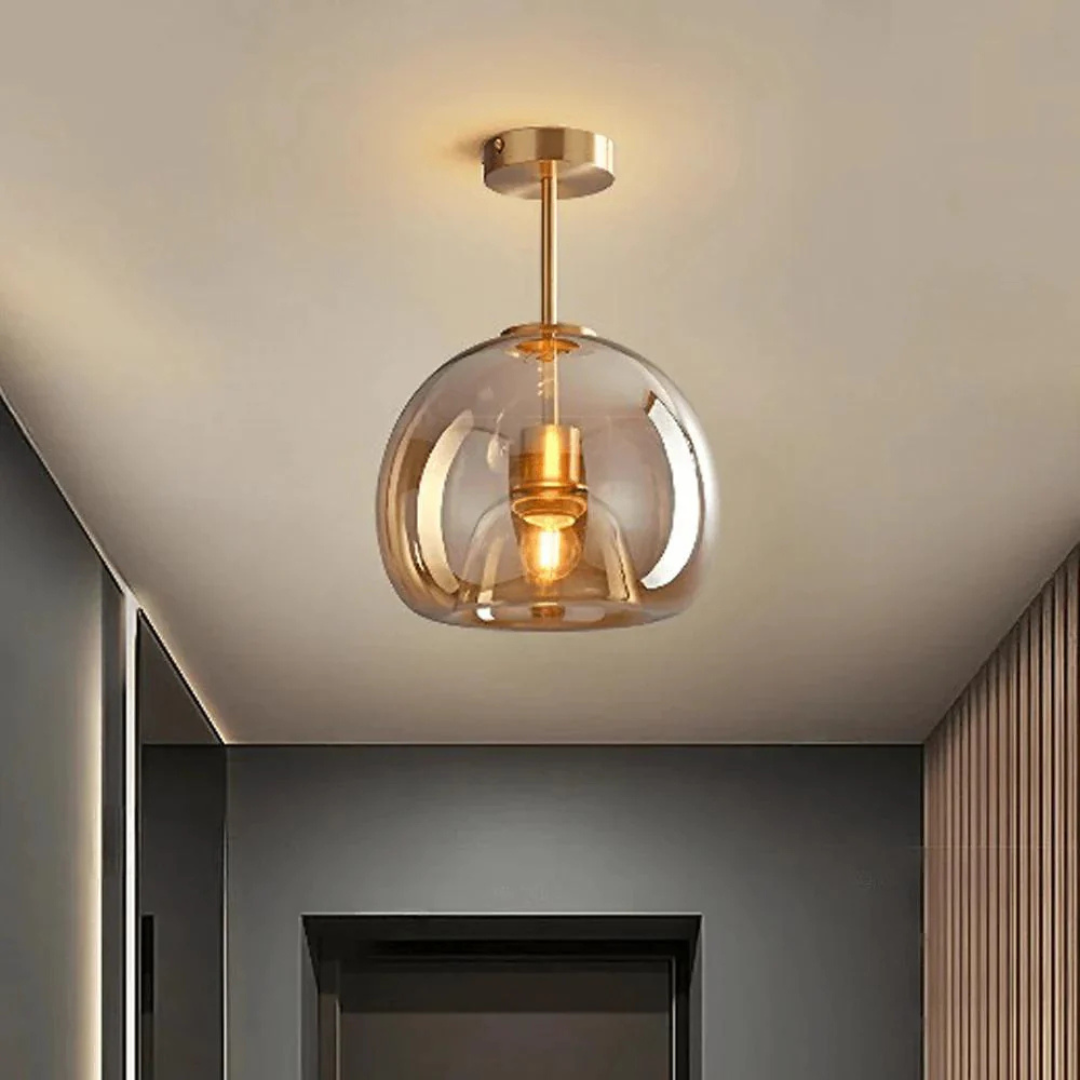 Elegant Glass Ceiling Light with Luxury Finish – Ø25 cm