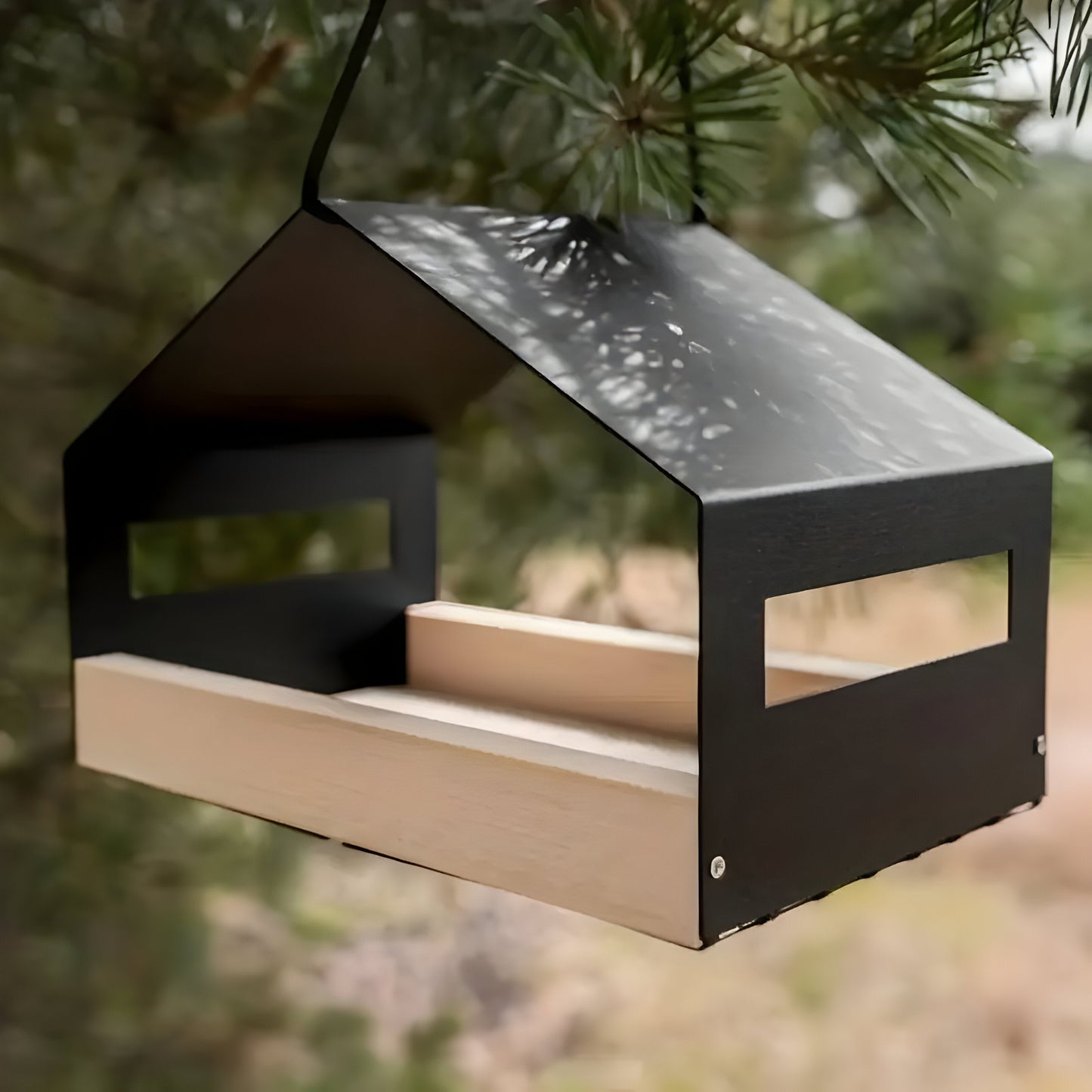 Elegant Hanging Bird House with Built In Feeder Decorative Outdoor Garden Birdhouse