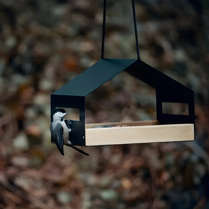 Elegant Hanging Bird House with Built In Feeder Decorative Outdoor Garden Birdhouse