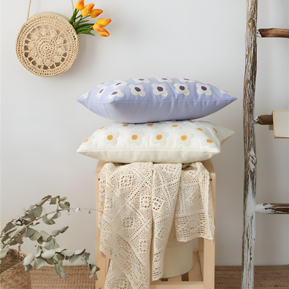 Embroidered Floral Cushion Covers Square and Rectangular Sofa Pillow Covers