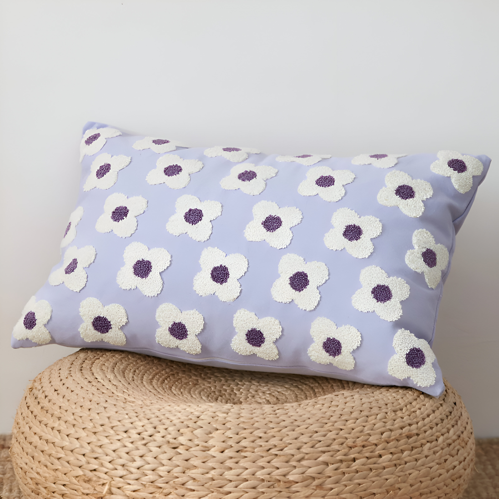 Embroidered Floral Cushion Covers Square and Rectangular Sofa Pillow Covers