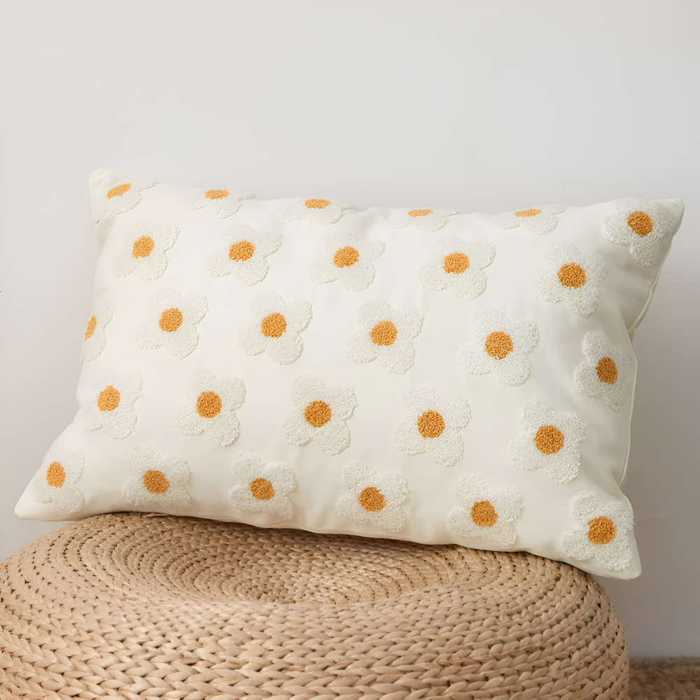 Embroidered Floral Cushion Covers Square and Rectangular Sofa Pillow Covers