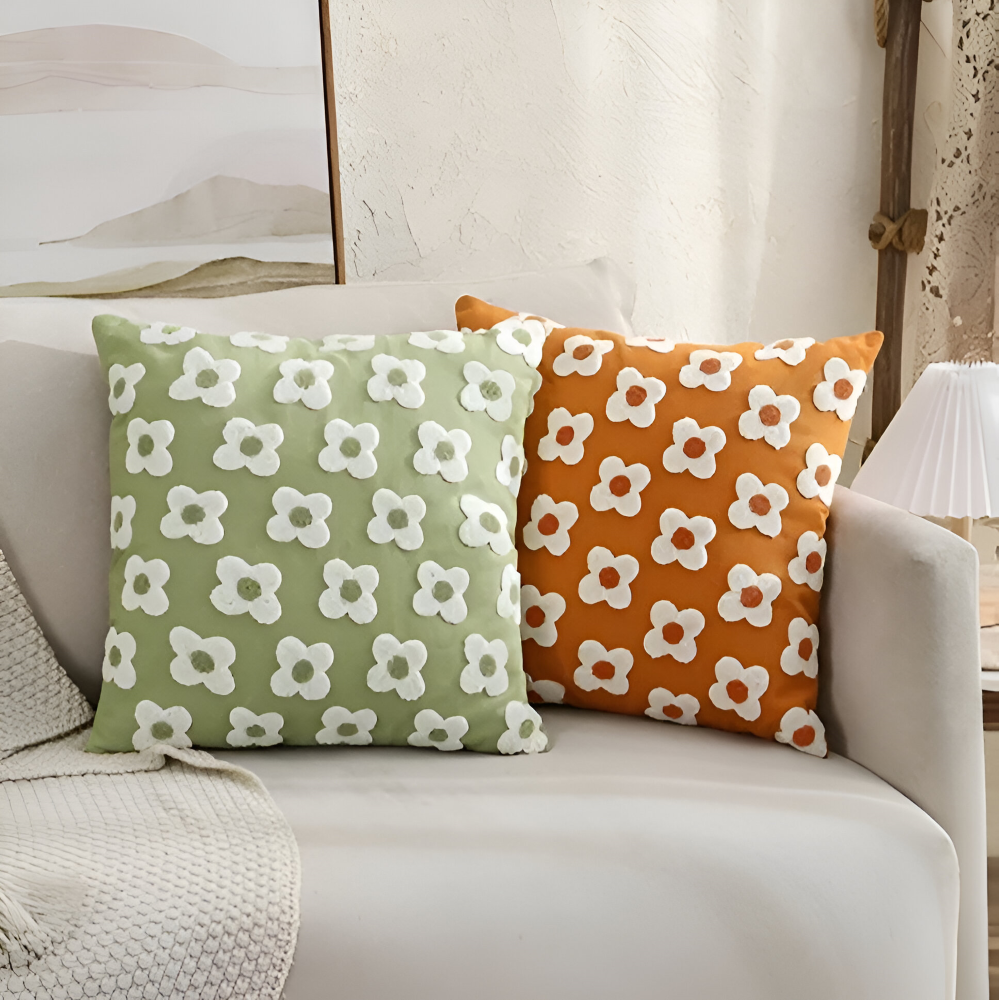Embroidered Floral Cushion Covers Square and Rectangular Sofa Pillow Covers