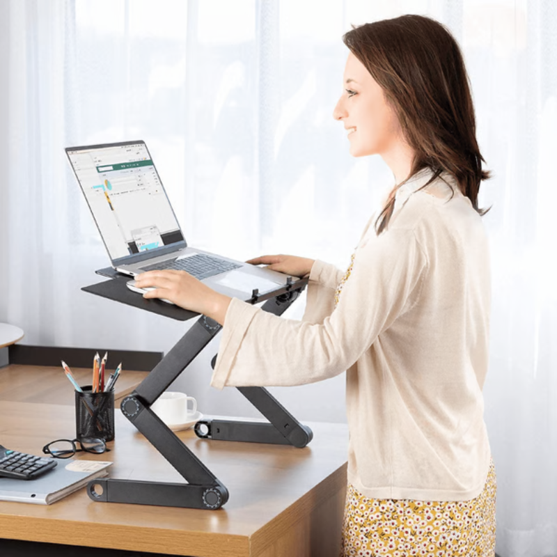 Ergonomic Laptop Stand 360 Degree Adjustable Foldable Portable Desk Riser