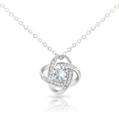 Eternal Flower Heart Necklace with 14K Chain Symbolic Gift for Your Loved One